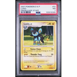 PSA 7 Near Mint - 2007 Pokemon Diamond & Pearl Luxio Prerelease Staff #52