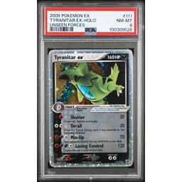 PSA 8 Near Mint - 2005 Pokemon EX Unseen Forces Tyranitar ex Holo #111