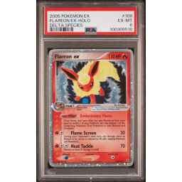 PSA 6 Excellent - 2005 Pokemon EX Delta Species Flareon ex Holo #108