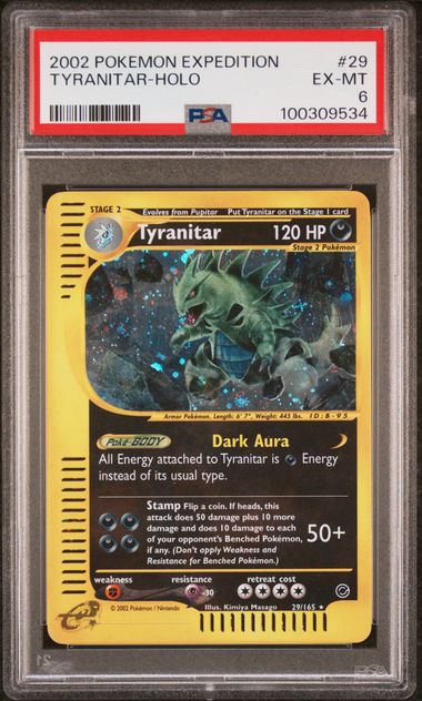 PSA 6 Excellent - 2002 Pokemon Expedition Tyranitar holo #29