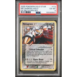 PSA 6 Excellent - 2005 Pokemon EX Delta Species Metagross Gold Star #113