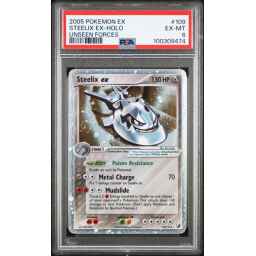 PSA 6 Excellent - 2005 Pokemon EX Unseen Forces Steelix ex Holo #109