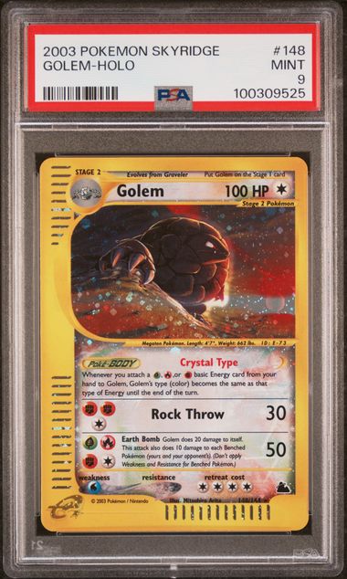 [Tradable] PSA 9 Mint - 2003 Pokemon Skyridge Golem Holo #148