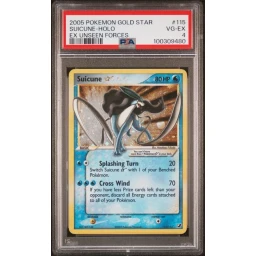 PSA 4 Very Good - 2005 Pokemon EX Unseen Forces Suicune Gold Star #115