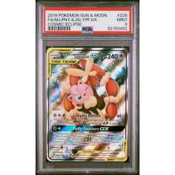 PSA 9 Mint - 2019 Pokemon Cosmic Eclipse Mega Lopunny & Jigglypuff GX #226