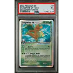 PSA 5 Excellent - 2006 Pokemon EX Dragon Frontiers Dragonite ex #91