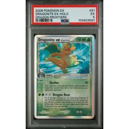 PSA 5 Excellent - 2006 Pokemon EX Dragon Frontiers Dragonite ex #91