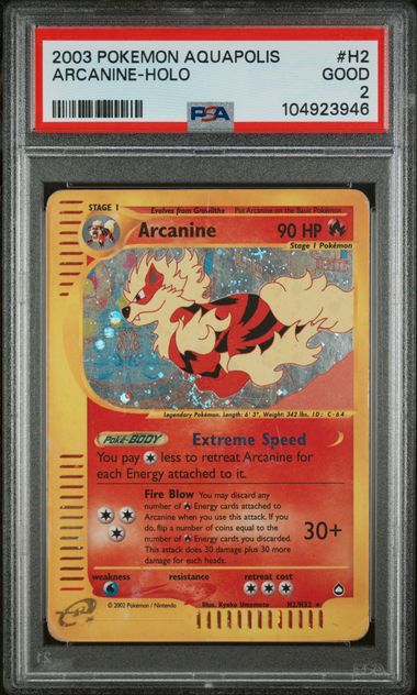 PSA 2 Good - 2003 Pokemon Aquapolis Arcanine Holo #H2