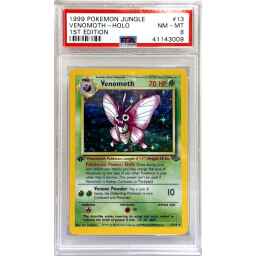 PSA 8 Near Mint - 1999 Pokemon Jungle Venomoth Holo 1st Ed #13