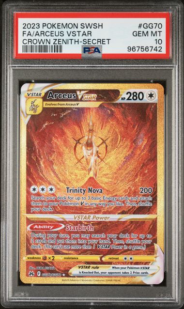 [Auksjon] PSA 10 Gem Mint – 2023 Pokemon Crown Zenith Arceus VSTAR #GG70