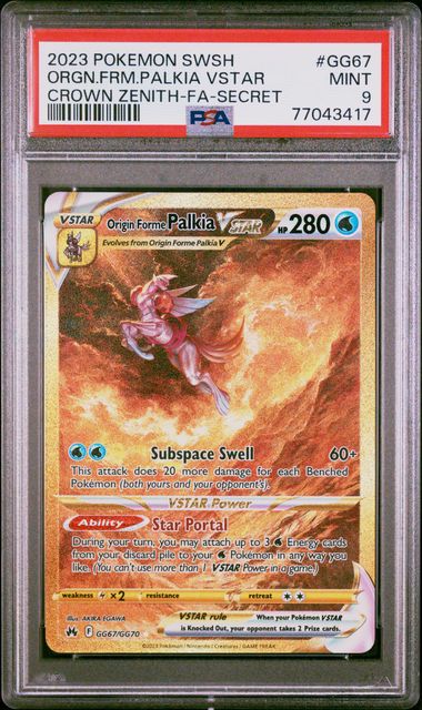 PSA 9 Mint - 2023 Pokemon Crown Zenith Origin Forme Palkia VSTAR #GG67