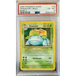 [Auksjon] PSA 6 Excellent - 2000 Pokemon Base II Venusaur Holo #18 [Swirl]