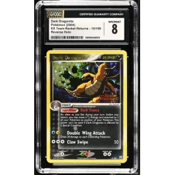 CGC 8 Near Mint - 2004 Pokemon Team Rocket Returns Dark Dragonite Reverse Holo #15