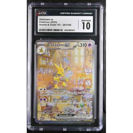 CGC 10 Gem Mint - 2023 Pokemon 151 Alakazam ex #201