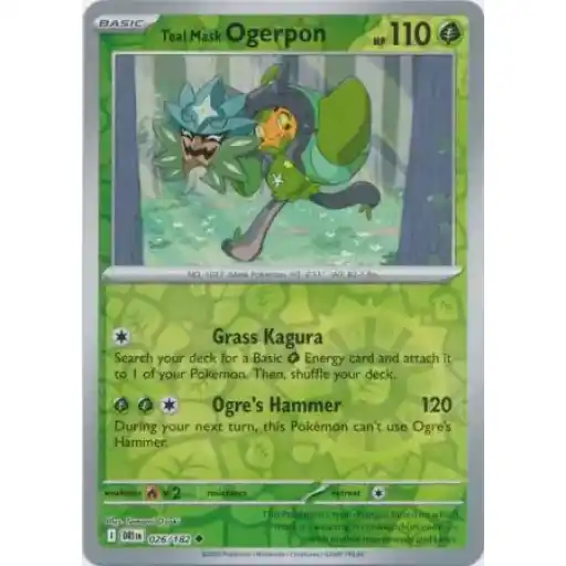 Destined Rivals - 026/182 - Teal Mask Ogerpon - Reverse Holo