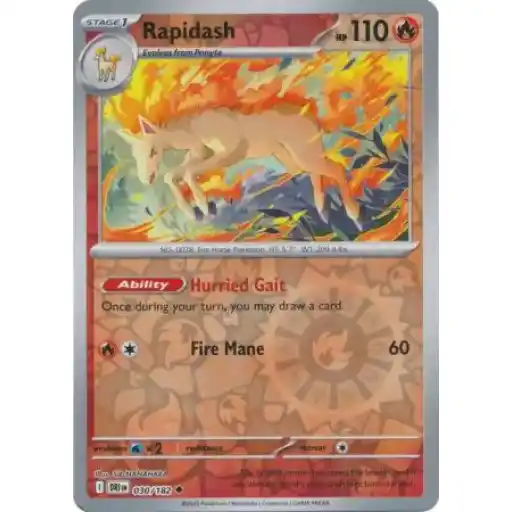Destined Rivals - 030/182 - Rapidash - Reverse Holo