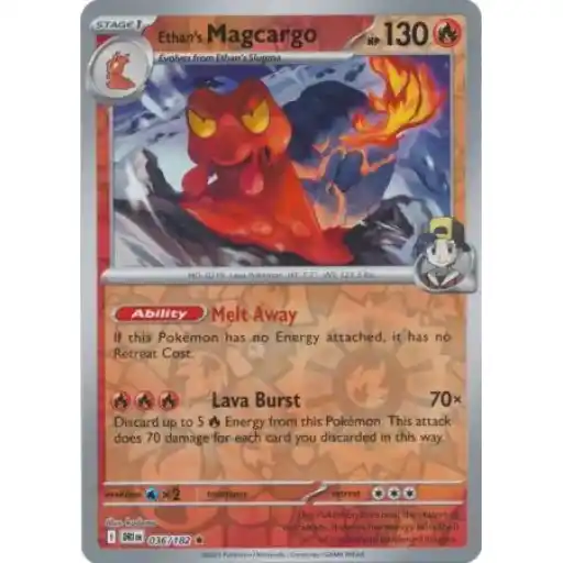 Destined Rivals - 036/182 - Ethan's Magcargo - Reverse Holo Rare