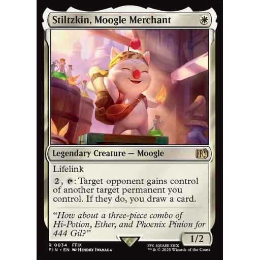 Final Fantasy - 34 - Stiltzkin, Moogle Merchant - Rare - W - Non-foil