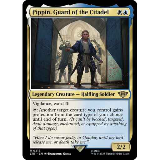 The Lord of the Rings: Tales of Middle-earth - 218 - Pippin, Guard of the Citadel - Rare - WU - Non-foil