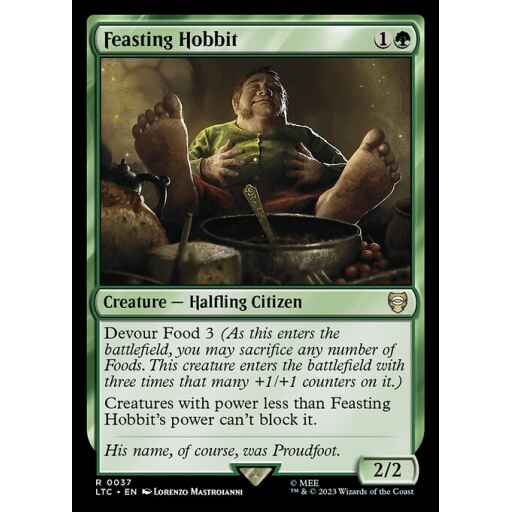 Tales of Middle-earth Commander - 37 - Feasting Hobbit - Rare - G - Non-foil