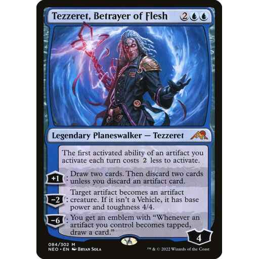 Kamigawa: Neon Dynasty - 84 - Tezzeret, Betrayer of Flesh - Mythic - U - Non-foil
