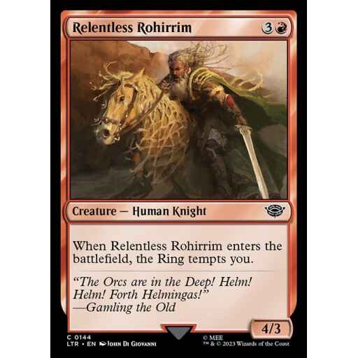 The Lord of the Rings: Tales of Middle-earth - 144 - Relentless Rohirrim - Common - R - Non-foil