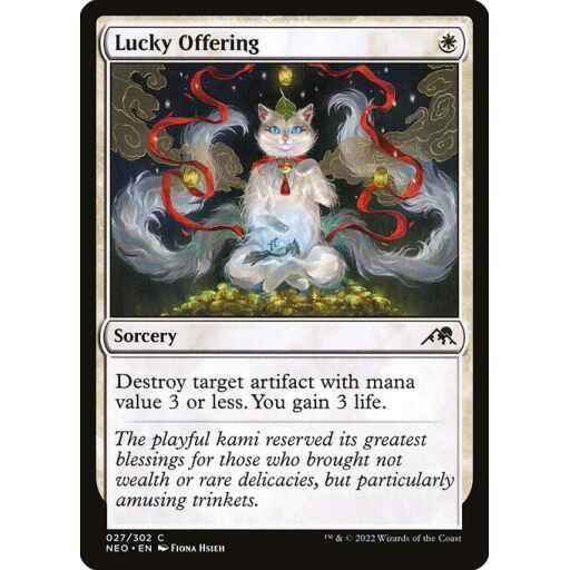 Kamigawa: Neon Dynasty - 27 - Lucky Offering - Common - W - Non-foil
