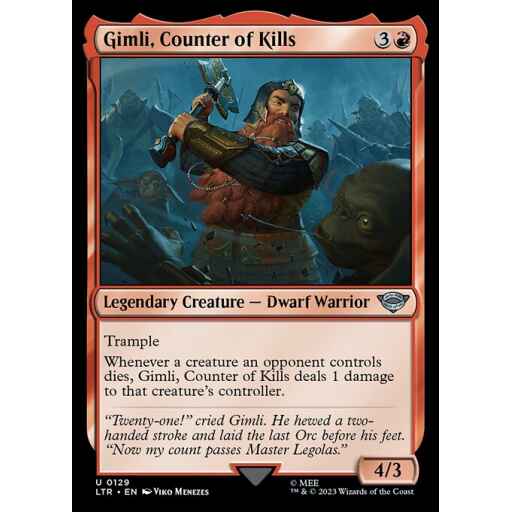 The Lord of the Rings: Tales of Middle-earth - 129 - Gimli, Counter of Kills - Uncommon - R - Non-foil