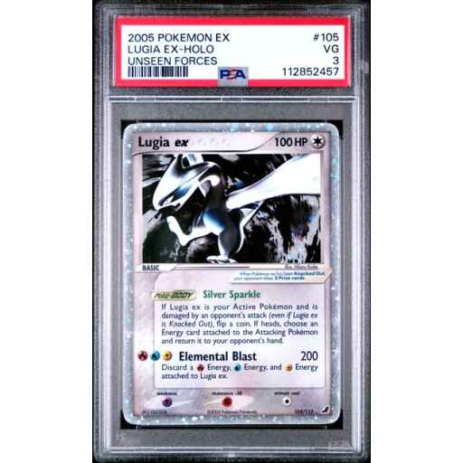 PSA 3 Very Good - 2005 Pokemon EX Unseen Forces Lugia ex #105