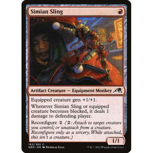 Kamigawa: Neon Dynasty - 163 - Simian Sling - Common - R - Foil