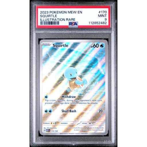 PSA 9 Mint - 2023 Pokemon 151 Squirtle Illustration Rare #170