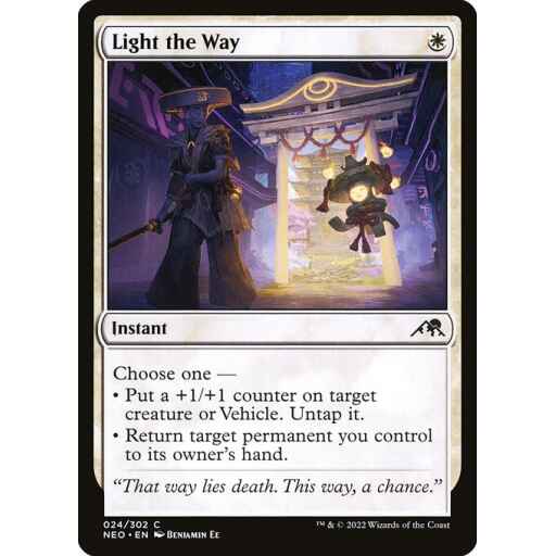 Kamigawa: Neon Dynasty - 24 - Light the Way - Common - W - Foil