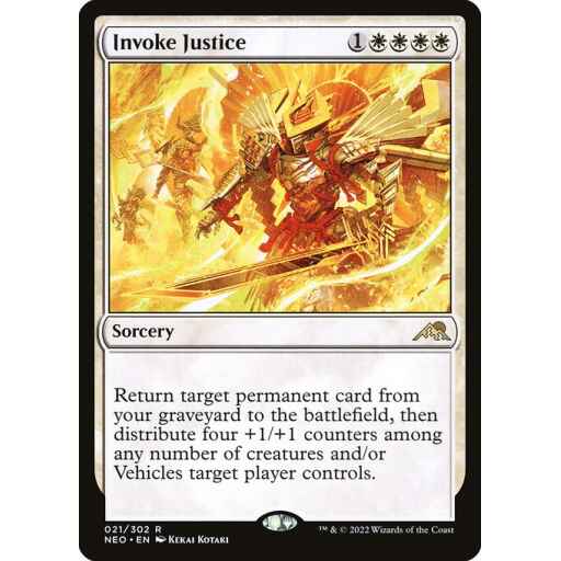 Kamigawa: Neon Dynasty - 21 - Invoke Justice - Rare - W - Non-foil