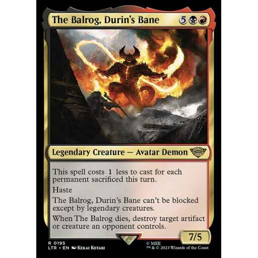 The Lord of the Rings: Tales of Middle-earth - 195 - The Balrog, Durin's Bane - Rare - BR - Non-foil