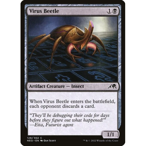 Kamigawa: Neon Dynasty - 128 - Virus Beetle - Common - B - Foil