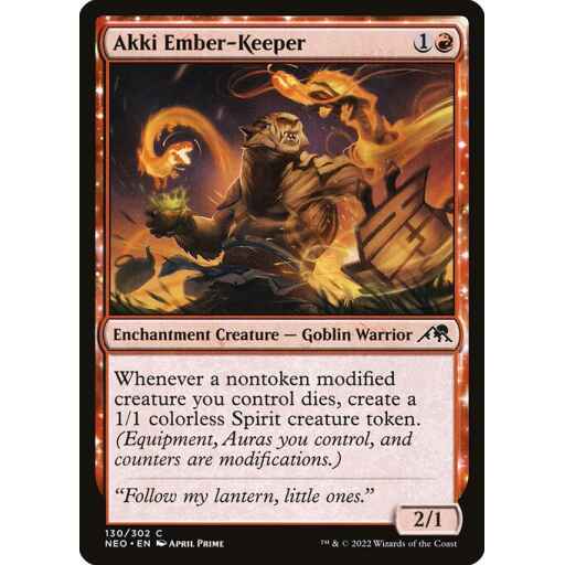 Kamigawa: Neon Dynasty - 130 - Akki Ember-Keeper - Common - R - Foil