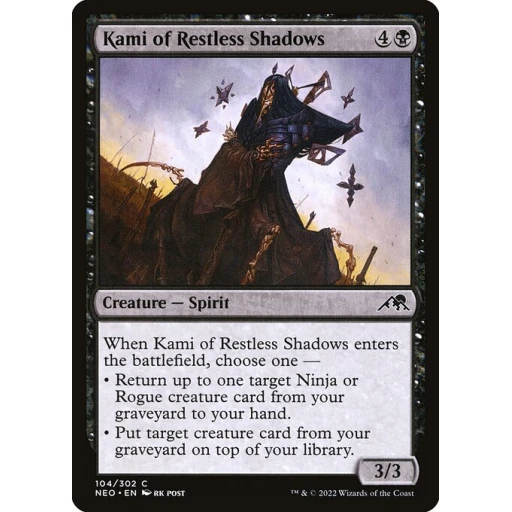 Kamigawa: Neon Dynasty - 104 - Kami of Restless Shadows - Common - B - Foil