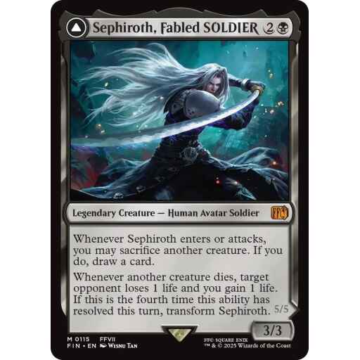 Final Fantasy - 115 - Sephiroth, Fabled SOLDIER // Sephiroth, One-Winged Angel - Mythic - C - Non-foil