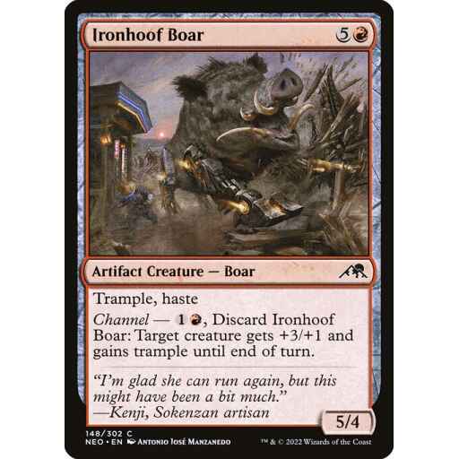 Kamigawa: Neon Dynasty - 148 - Ironhoof Boar - Common - R - Foil