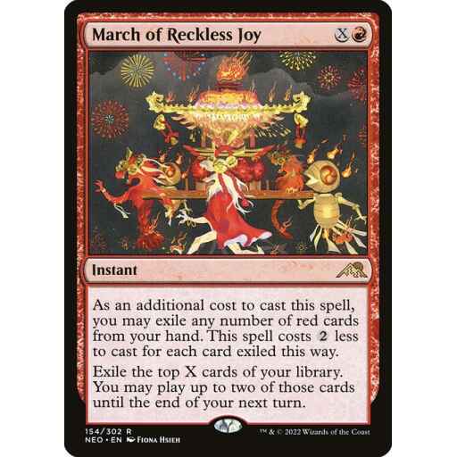 Kamigawa: Neon Dynasty - 154 - March of Reckless Joy - Rare - R - Non-foil