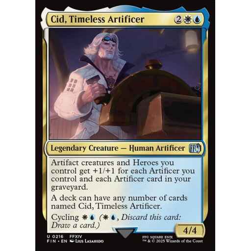 Final Fantasy - 216 - Cid, Timeless Artificer - Uncommon - WU - Foil