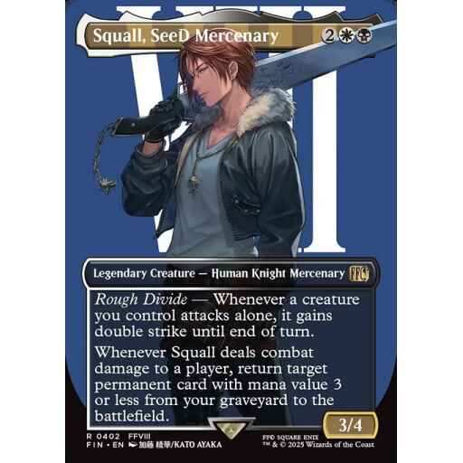 Final Fantasy - 402 - Squall, SeeD Mercenary - Rare - WB - Non-foil