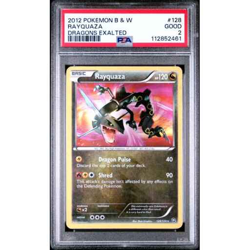 PSA 2 Good - 2012 Pokemon Dragons Exalted Rayquaza #128