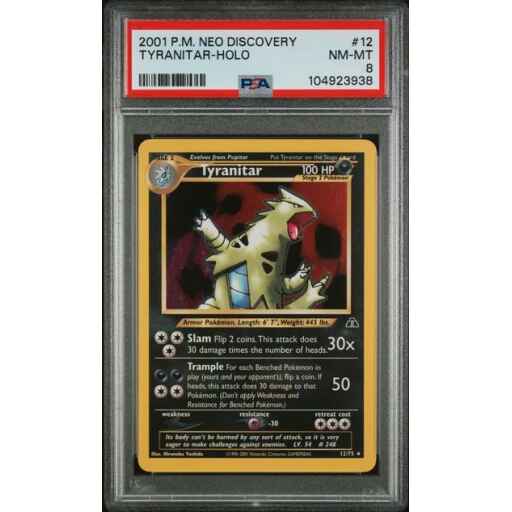 PSA 8 Near Mint - 2001 Pokemon Neo Discovery Tyranitar Holo #12