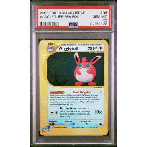 PSA 10 Gem Mint - 2003 Pokemon Skyridge Wigglytuff Reverse Holo #34