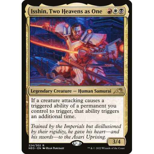 Kamigawa: Neon Dynasty - 224 - Isshin, Two Heavens as One - Rare - Multi - Non-foil