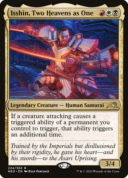 Kamigawa: Neon Dynasty - 224 - Isshin, Two Heavens as One - Rare - Multi - Non-foil