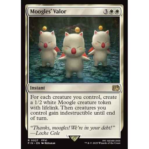 Final Fantasy - 27 - Moogles' Valor - Rare - W - Non-foil