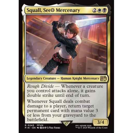 Final Fantasy - 243 - Squall, SeeD Mercenary - Rare - WB - Non-foil