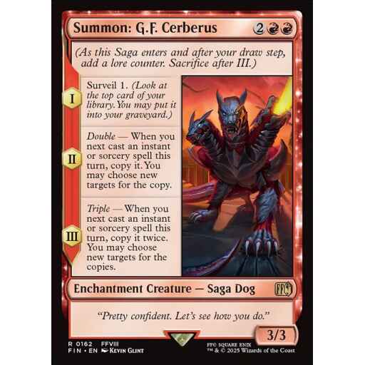Final Fantasy - 162 - Summon: G.F. Cerberus - Rare - R - Non-foil